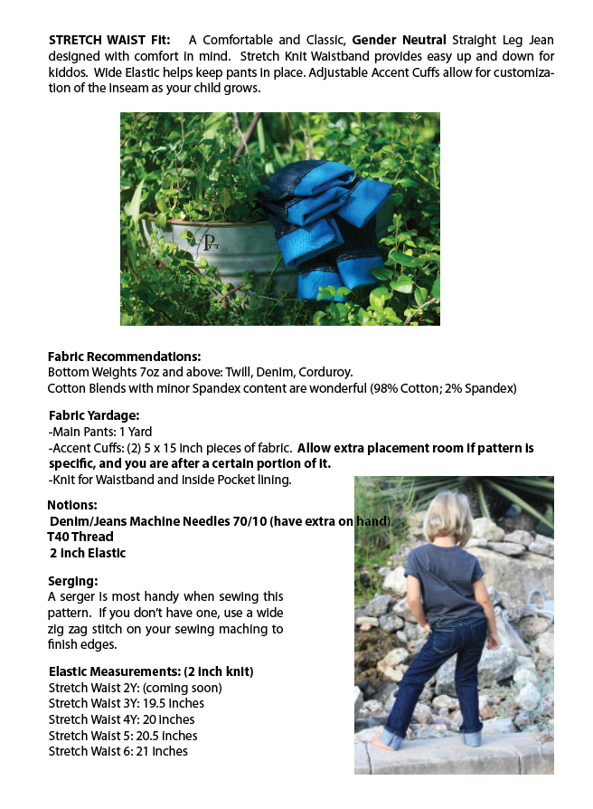 Project Pomona Stretch Waist Pants PDF Pattern